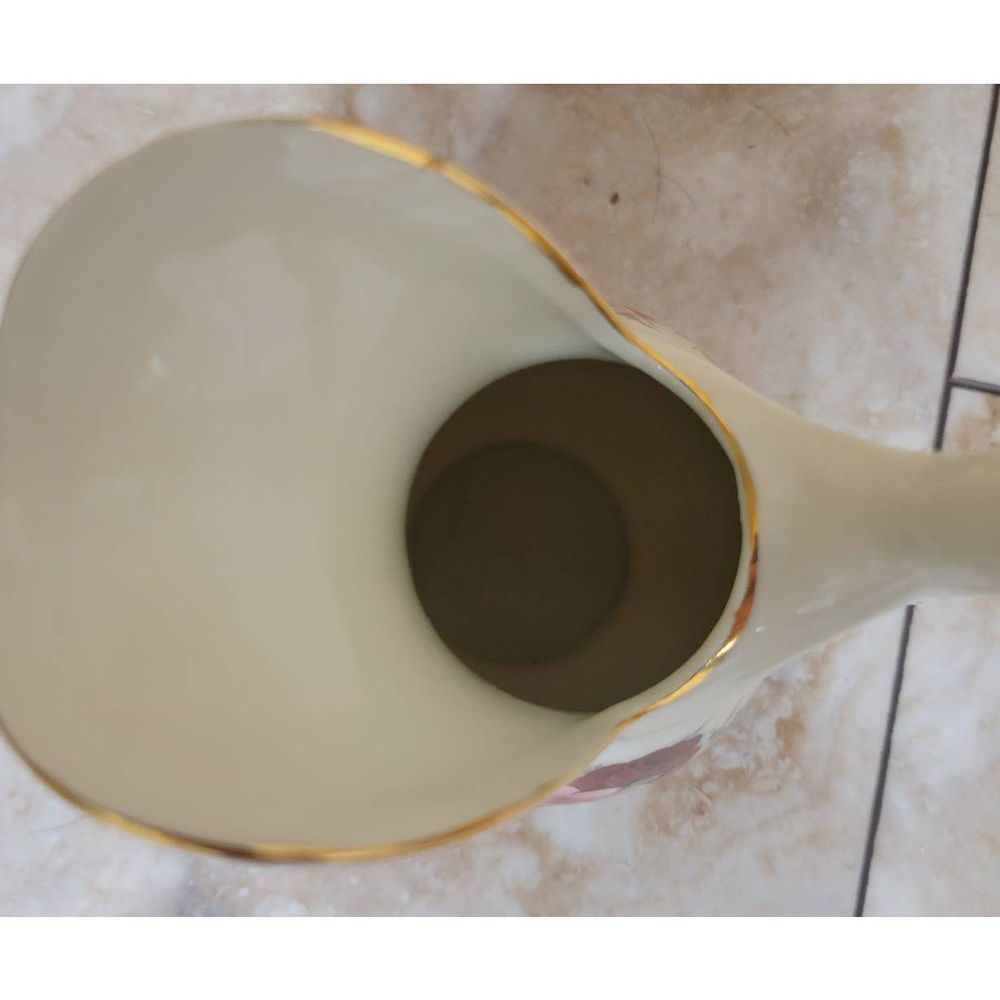 Vintage Formalities by Baum Bros. Rose Pitcher Trimmed with Gold - Picture 4 of 6